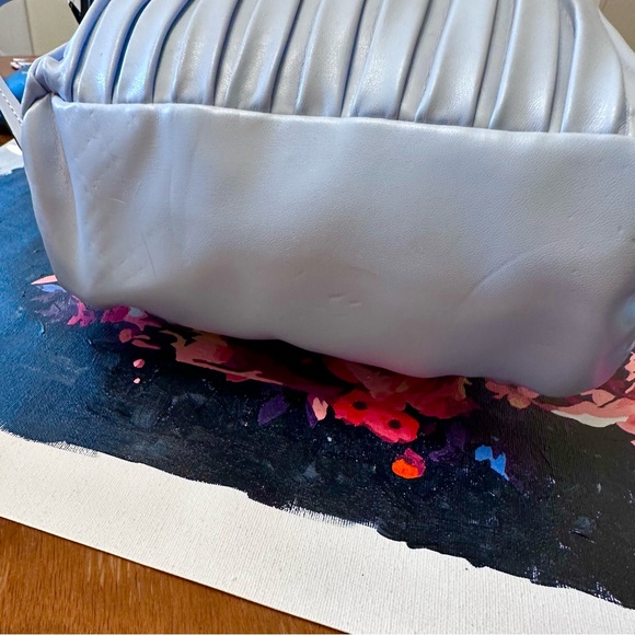 NWT Zara Pleated Drawstring Bucket Bag Periwinkle *See all Pics* - Picture 3 of 5